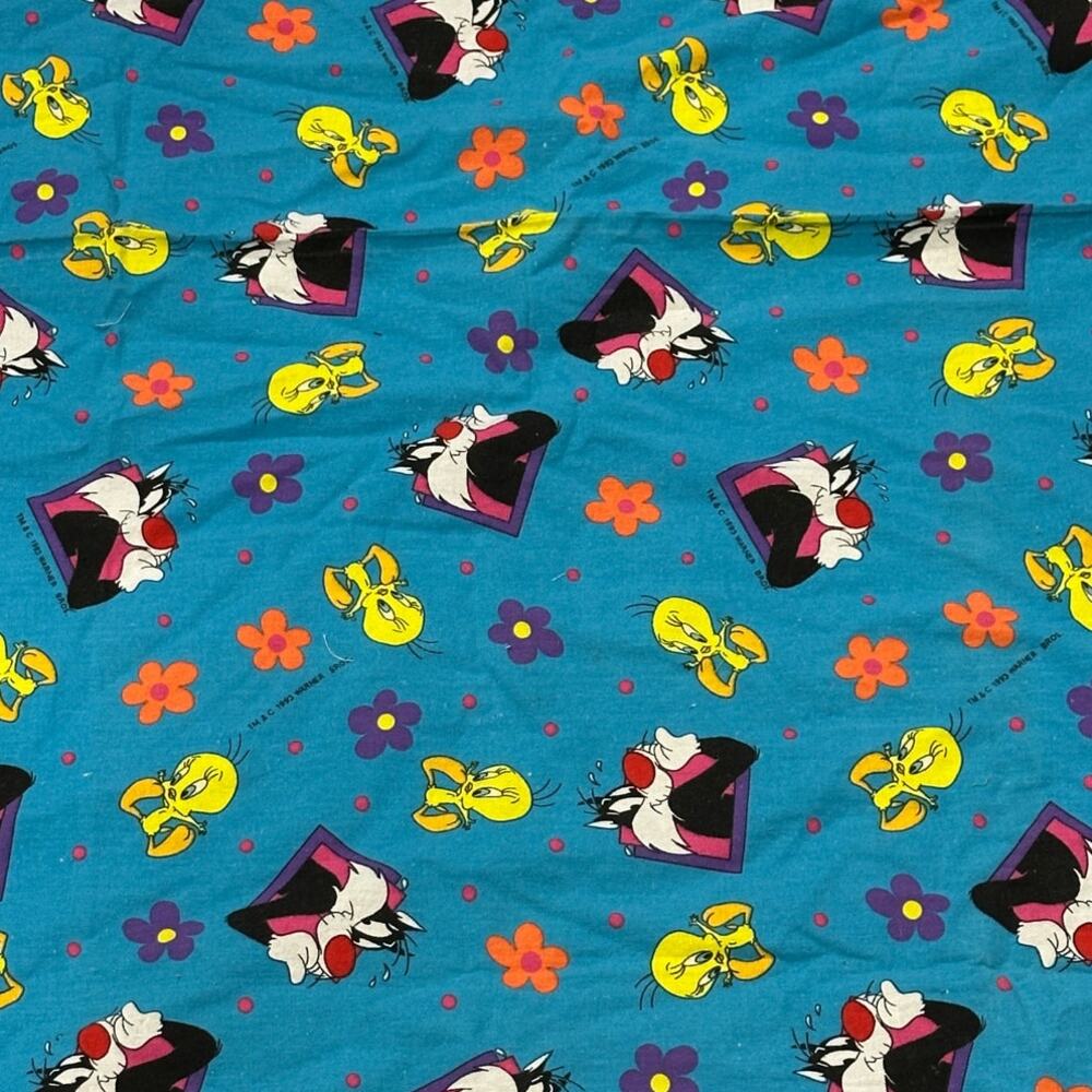 1993, Looney Tunes, Fabric Panel, Blue, Sewing Supply, Craft, ~ 250507-WH 602